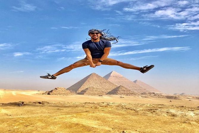 All-inclusive Private Trip Giza Pyramids Sphinx Saqqara, Dahshur - Stop 1: Giza Pyramids, Great Cheops viewpoints, and a 30-minute camel ride