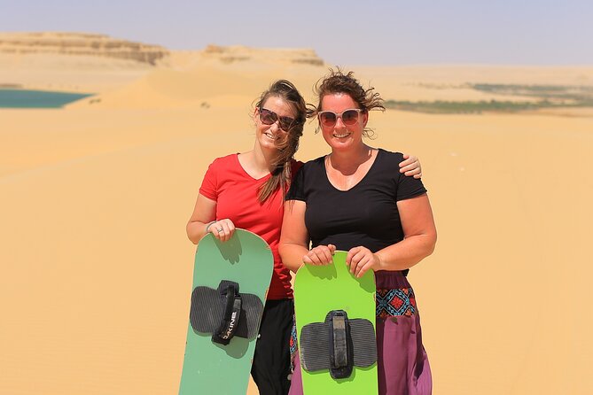 From Cairo 4x4 Safari, Camel Ride, Magic Lake, Waterfalls & Lunch - The desert fun: dune bashing and sandboarding