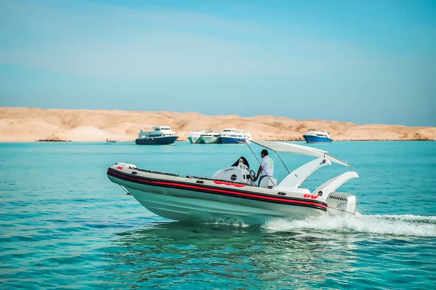 Hurghada: Orange Bay & Magawish Island Speedboat with Lunch - Magawish Island: lunch, shade, and that Caribbean-style vibe