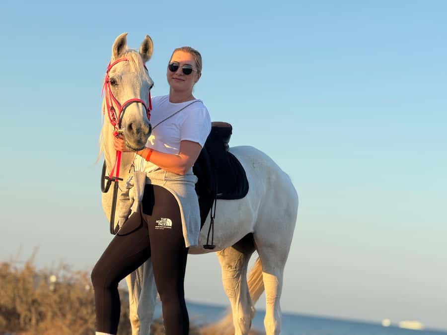 Hurghada: Sea & Desert Horse Riding tour/w Swimming&Transfer - Safety and horse comfort: helmets, vests, and matching skills