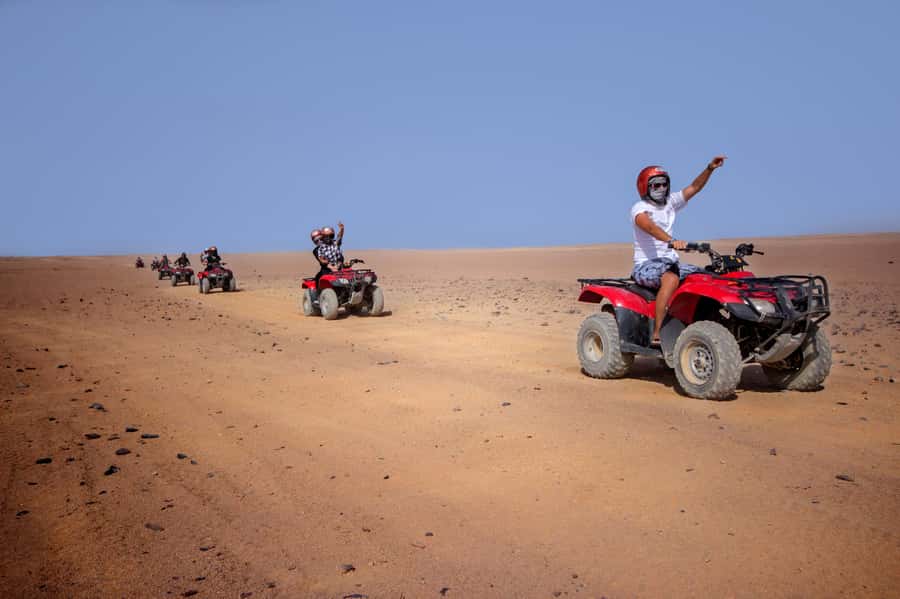 Hurghada: Sunset Quad Bike, Camel w/ Opt Stargazing and BBQ - Getting picked up and reaching the desert base without stress