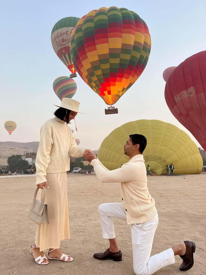 Luxor: Hot Air Balloon Ride over Luxor Relics - If wind conditions cooperate: the Ramesseum and Ramses II pylons below