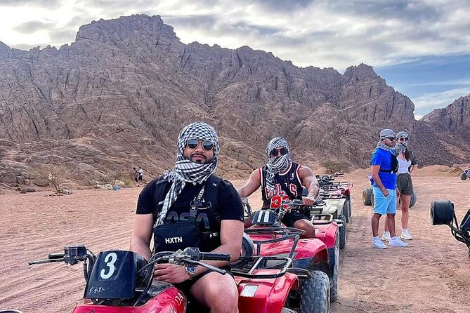 Safari 5 in 1 Quads, Camels, Show, Dinner & Star Gazing in Sharm El Sheikh - Quad biking with helmets, a briefing, and a short “test ride”